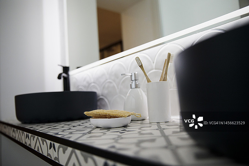 浴室中的零浪费无塑料产品图片素材