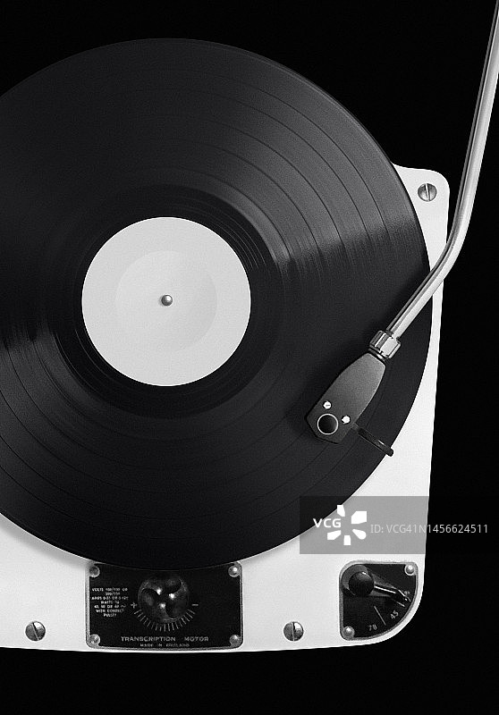 黑白复古唱片机图片素材