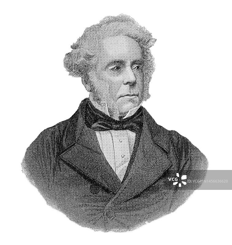 英国首相帕默斯顿肖像图片素材