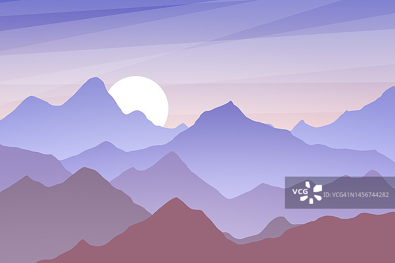 山地景观插画图片素材