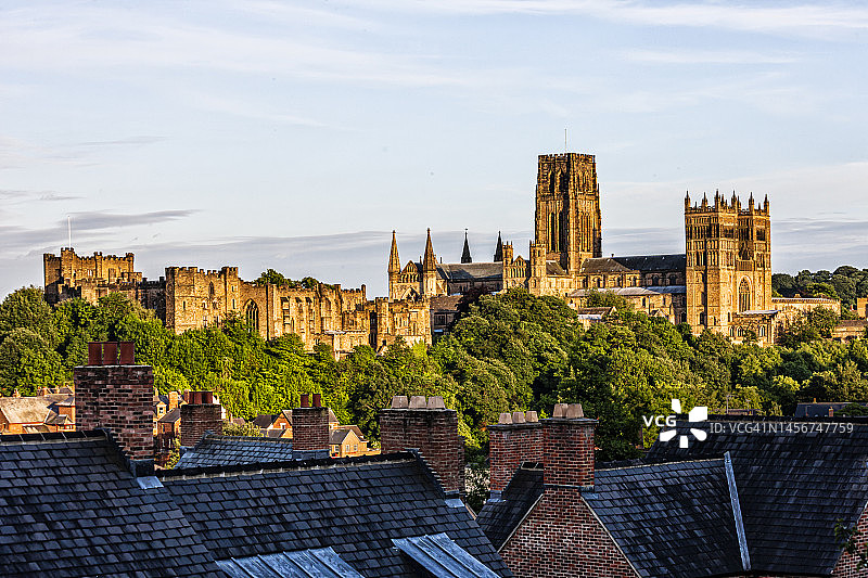 城镇与杜伦大教堂图片素材