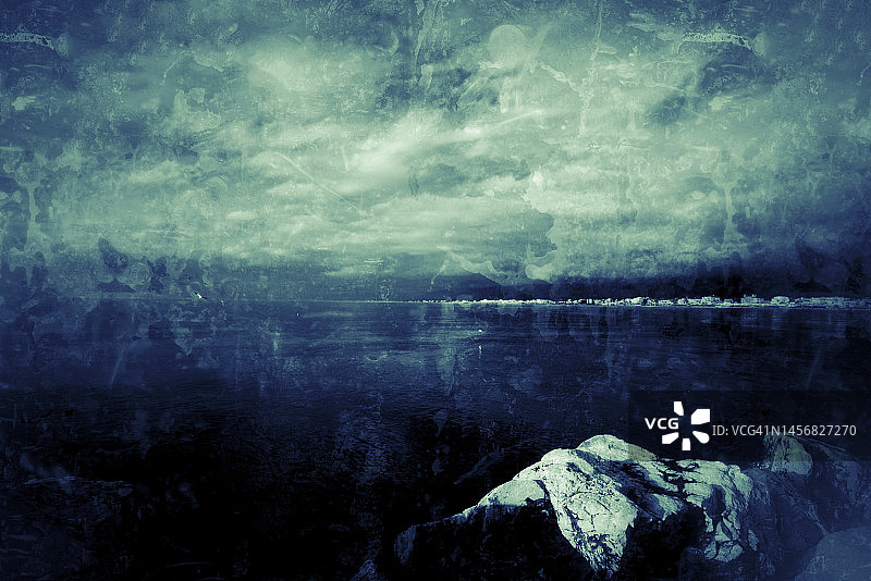 港口海景抽象图图片素材