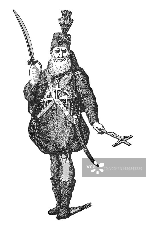 1789年至1790年布拉班特革命、布拉班廷革命或比利时革命士兵的古老雕刻插图图片素材