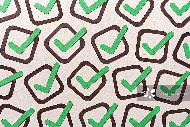 复选框中的绿色勾号纸工艺图片素材
