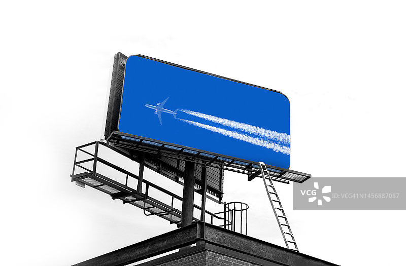 带有喷气式飞机照片的广告牌图片素材