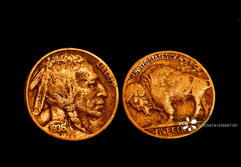 五美分镍币图片素材