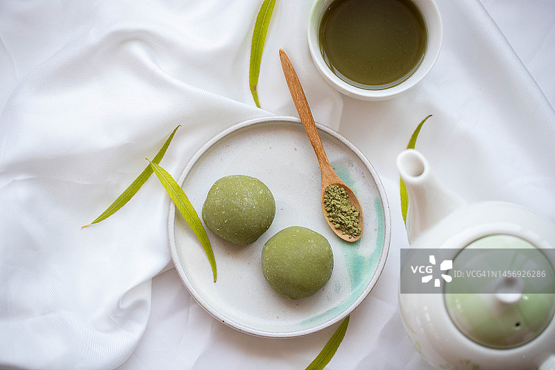 绿色麻薯大福图片素材