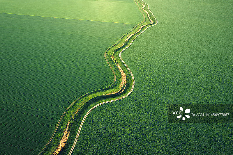 麦田的航拍景色图片素材