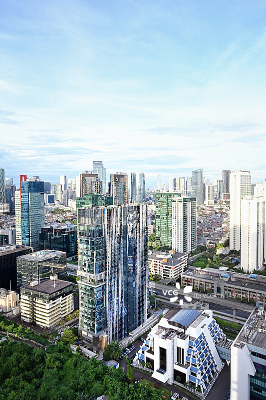 晴朗的雅加达天际线图片素材