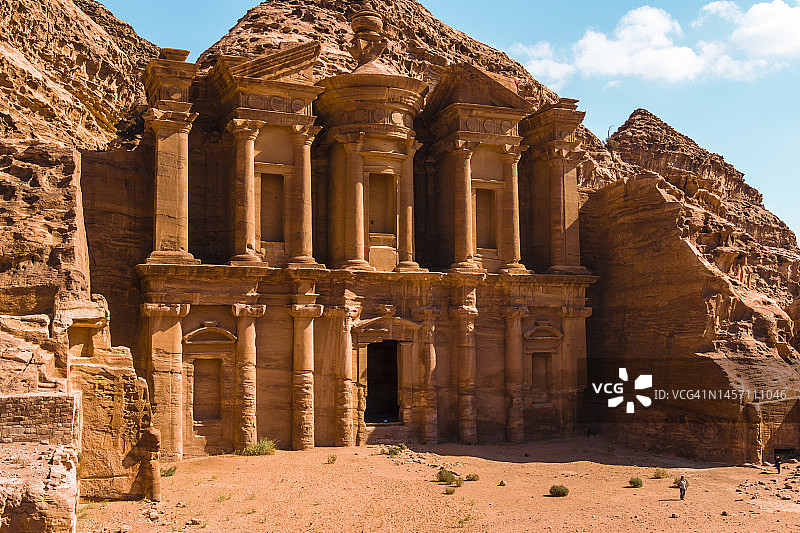 约旦佩特拉的代尔修道院图片素材
