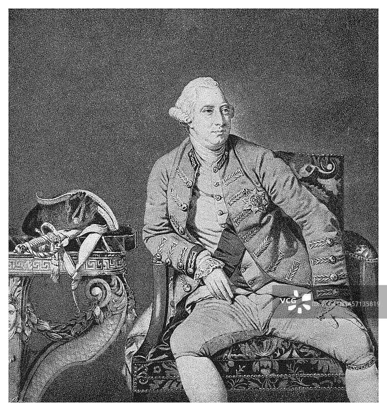 英国国王和爱尔兰国王乔治三世的肖像（1738年6月4日–1820年1月29日）图片素材