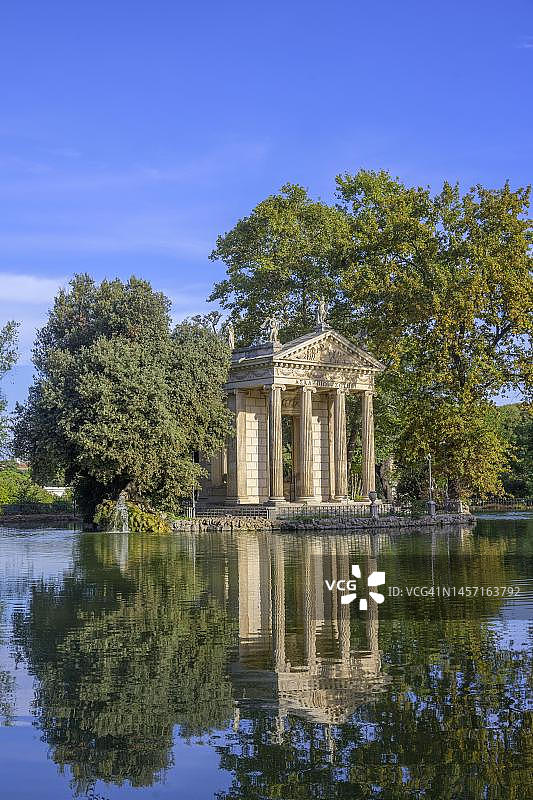 意大利罗马博尔盖塞别墅公园里的阿斯克勒庇俄斯神庙图片素材