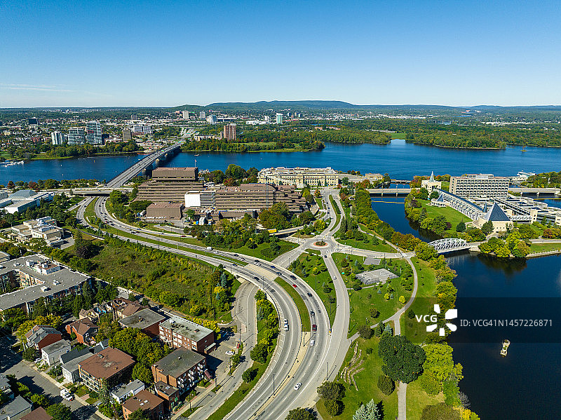 渥太华市中心及渥太华河图片素材