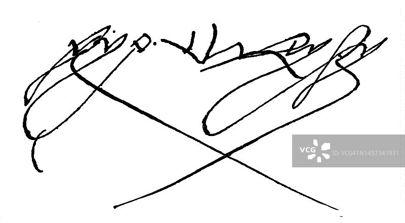 卡斯蒂利亚女王伊莎贝拉一世签名图片素材