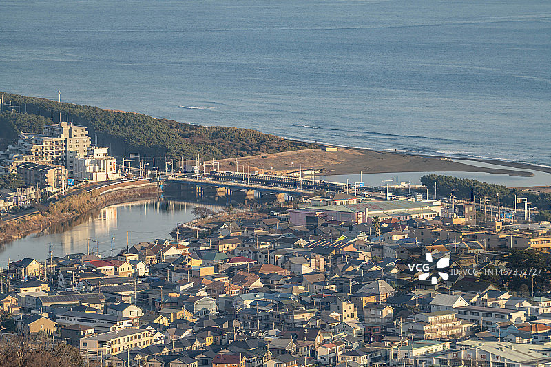 日本神奈川海边的住宅区图片素材