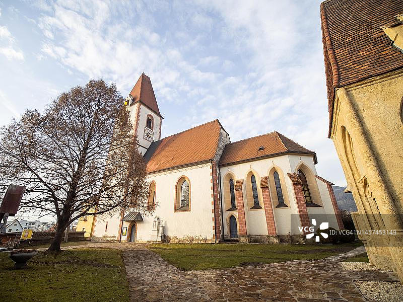 圣马伦因米尔茨塔尔罗马天主教教堂，献给圣安妮，奥地利施蒂利亚州圣马伦因米尔茨塔尔图片素材