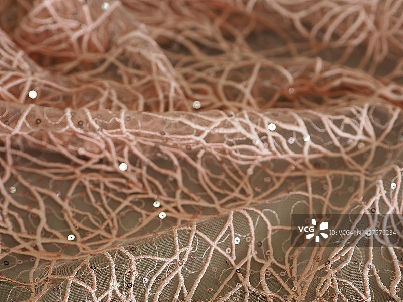 粉色古董玫瑰色珍珠蕾丝面料图片素材