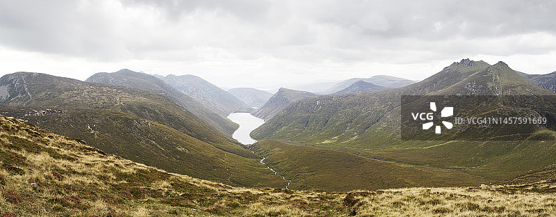 爱尔兰威克洛山区山谷全景图片素材