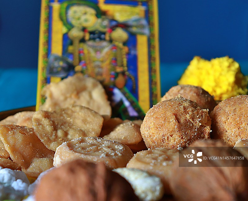 印度古吉拉特邦德瓦卡迪什神庙的什里供品图片素材