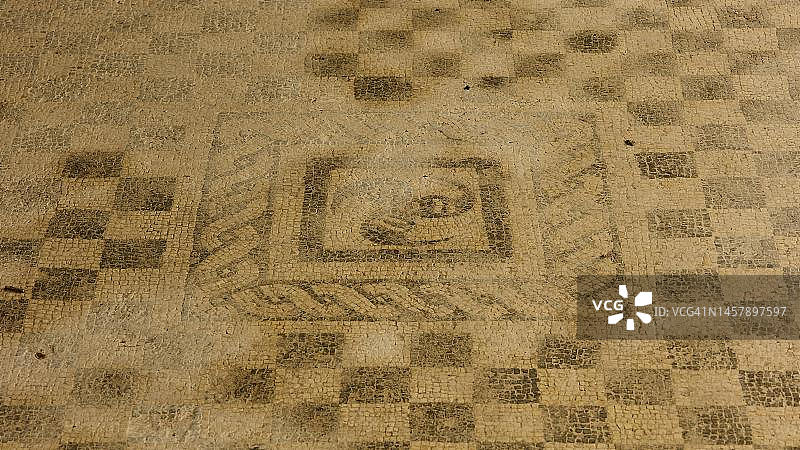 罗马地砖马赛克，细节，希腊克里特岛图片素材