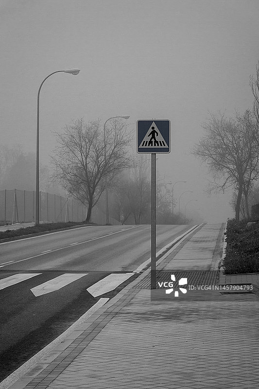 雾中的空旷街道图片素材