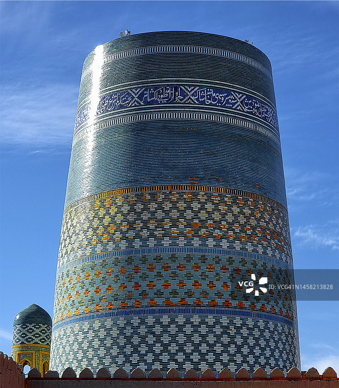 乌兹别克斯坦希瓦伊钦卡拉卡尔塔尖塔特写图片素材