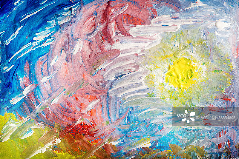 水粉有机抽象画图片素材