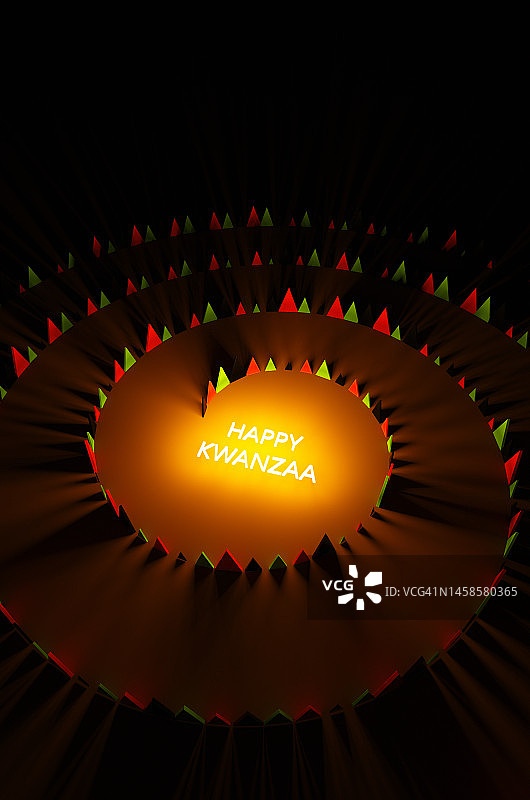 夜晚发光的“宽扎节快乐”文字特写图片素材