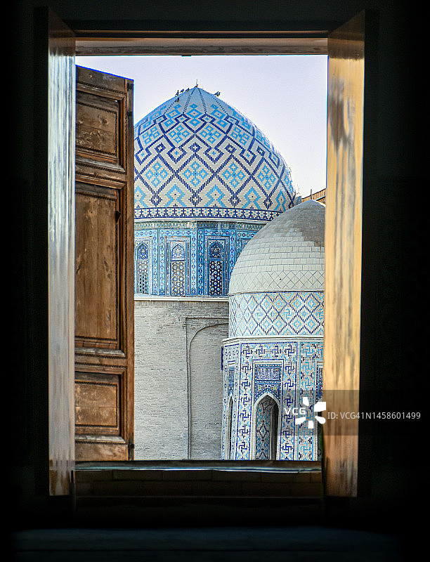 撒马尔罕“夏伊辛达”陵墓群景观（乌兹别克斯坦联合国教科文组织遗产）图片素材