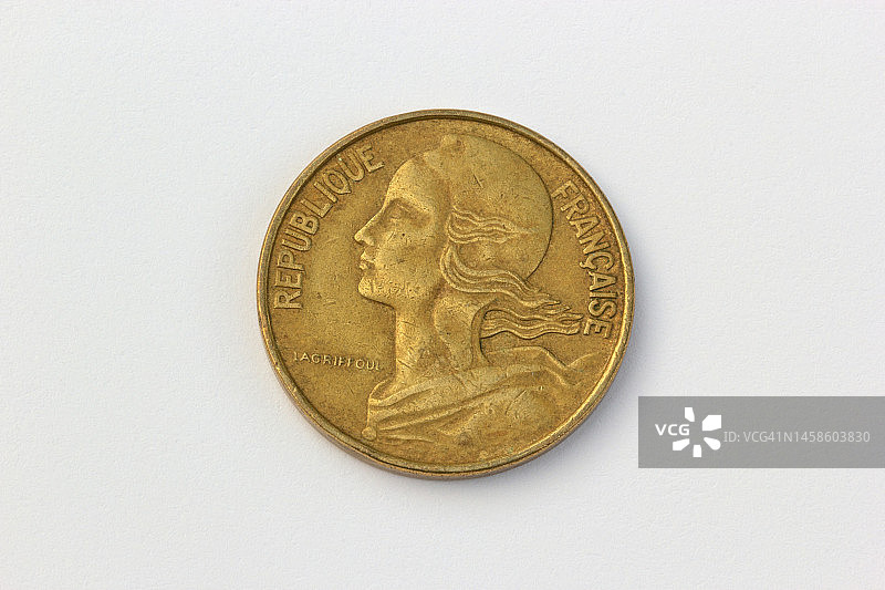 1967年法国10分硬币图片素材