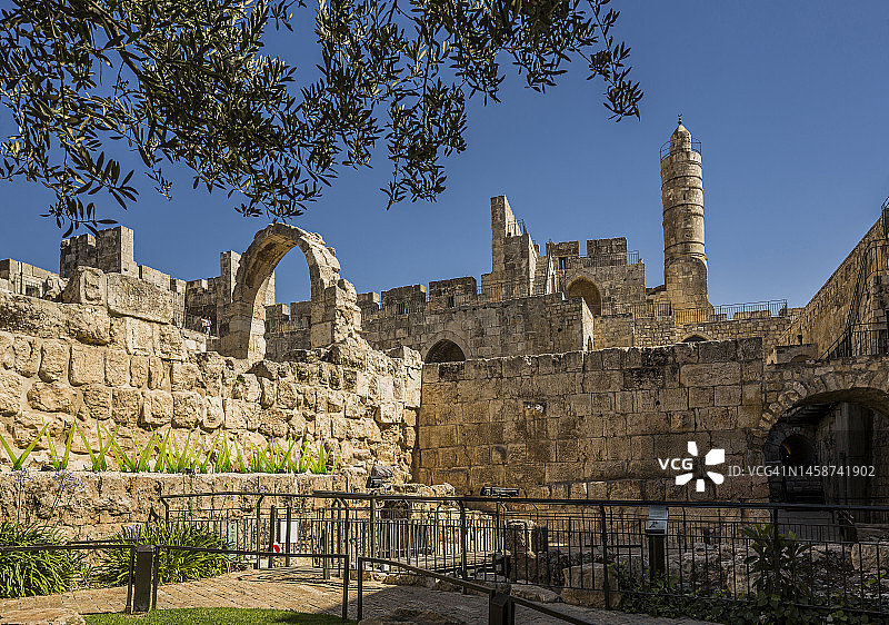 老城区的大卫塔图片素材