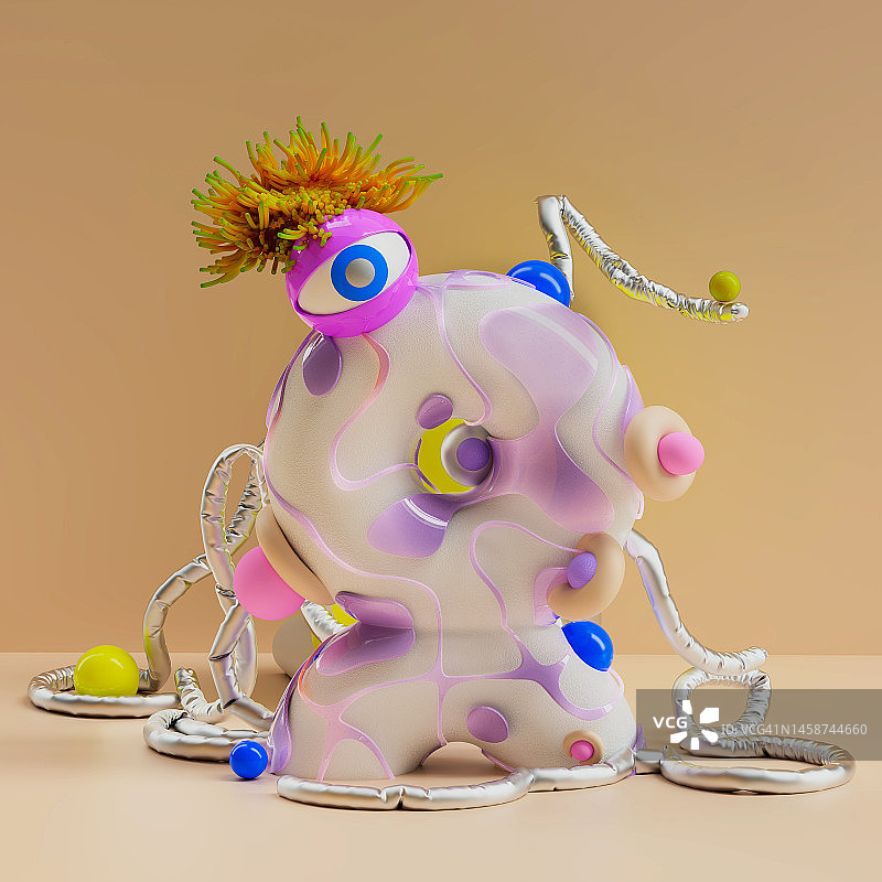 抽象彩色糖果CGI角色图腾图片素材