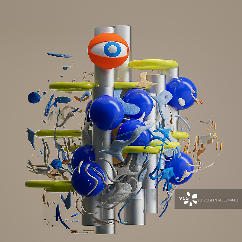 抽象彩色糖果CGI角色图腾图片素材