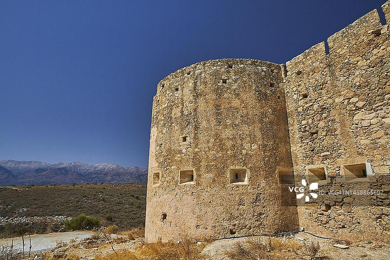 阿普特拉堡垒，库勒堡垒，部分修复的土耳其堡垒，克里特岛图片素材