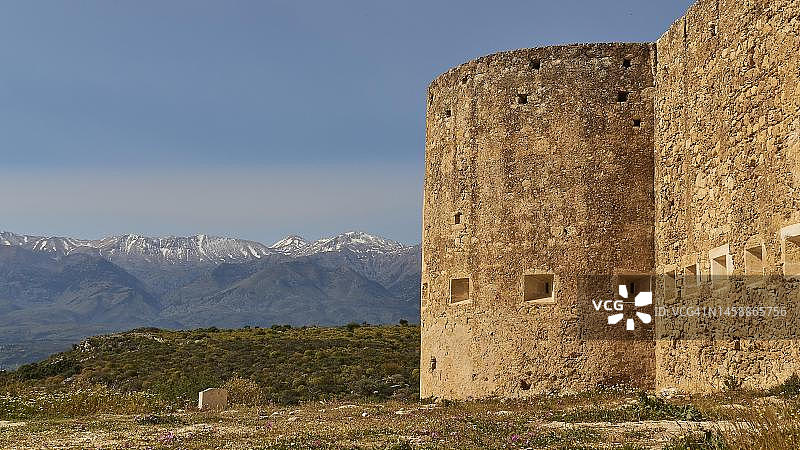 阿普特拉堡垒：克里特岛的 partially restored 土耳其堡垒图片素材