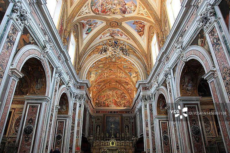 那不勒斯圣马蒂诺修道院穹顶壁画图片素材