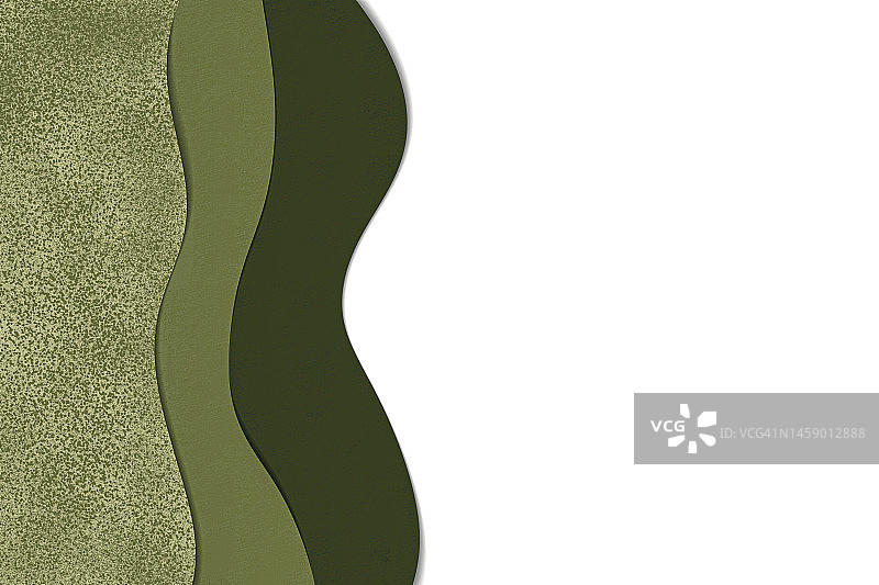 剪纸纹理绿色背景：自然色彩图片素材