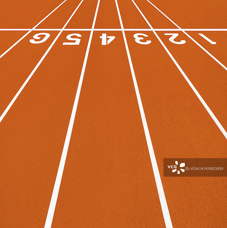 带编号起跑线的合成直跑道图片素材