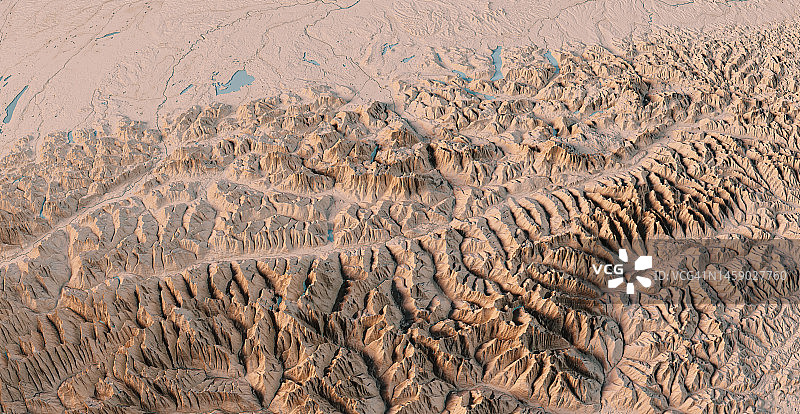 奥地利萨尔茨堡地形图3D中性视图图片素材