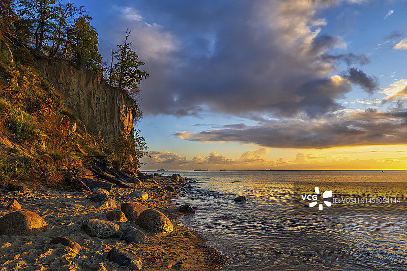 波兰波美拉尼亚格丁尼亚奥尔沃沃悬崖（黎明）图片素材