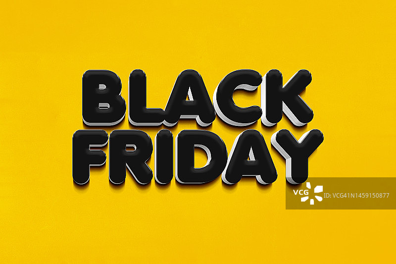 黄色背景上的黑色星期五banner图片素材