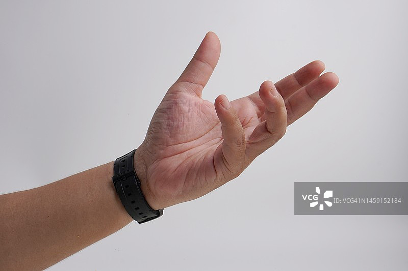 白色背景上的手，持有或抓住图片素材