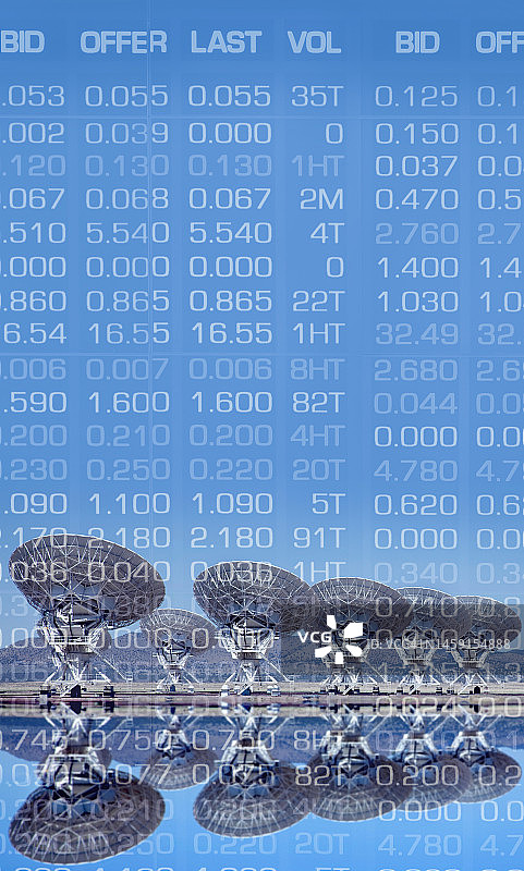 股市主题，股票价格显示，合成图像。图片素材