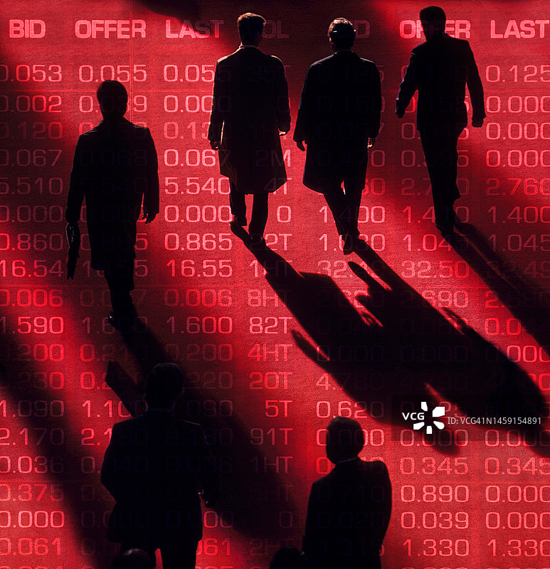 股市主题，股票价格显示，合成图像。图片素材