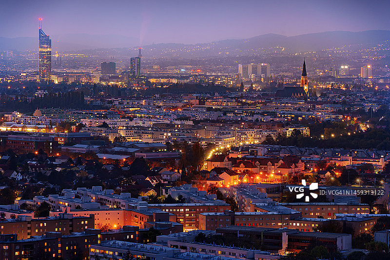 日出时分的奥地利维也纳风光图片素材