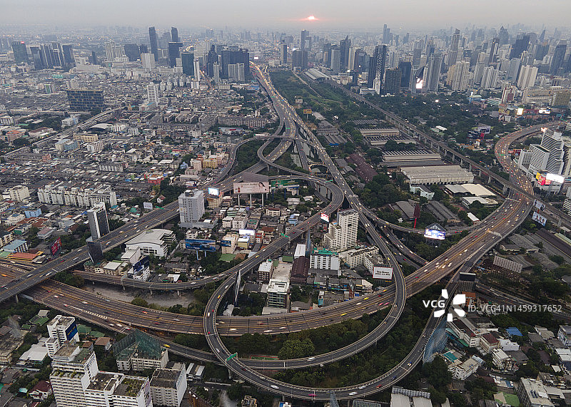 曼谷高速公路日落景观图片素材