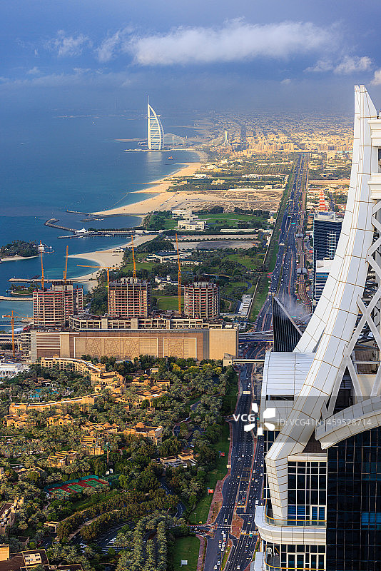 阿拉伯塔豪华酒店鸟瞰图片素材