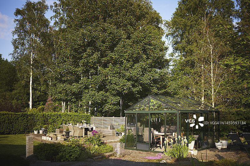 夏季花园景色图片素材