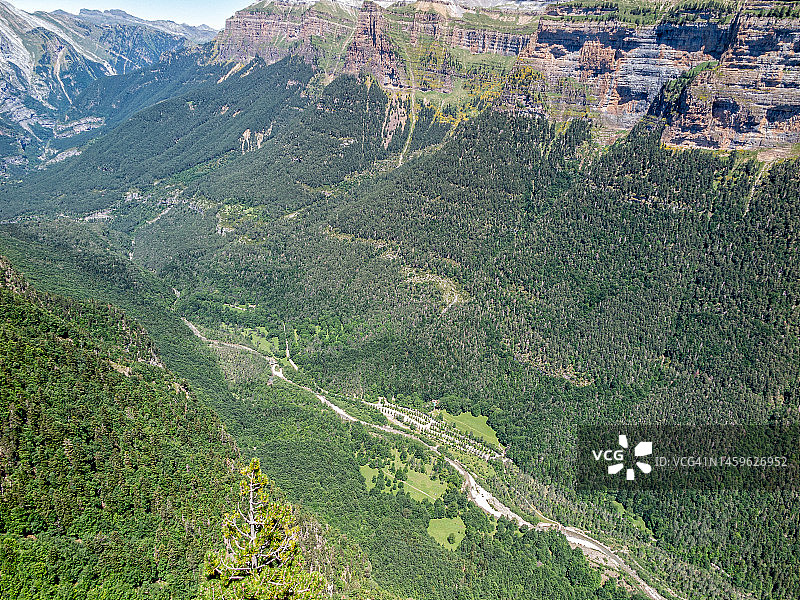 西班牙阿拉贡奥德萨山谷的佩莱峡图片素材