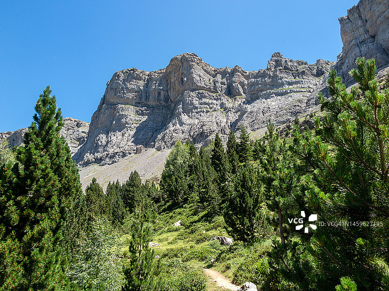 西班牙阿拉贡奥德萨山谷的佩莱峡图片素材